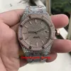 Top qualité 42MM diamants complets Hip Hop montre-bracelet Ice Diamond montre deux tons argent rose or boîtier en acier inoxydable montre automatique288A