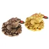 インテリアデコレーションFeng Shui Toad Money Lucky Fortune Wealth Chinese Golden Frog Coin Tabletop Ornaments Gifts Car Ornament223e