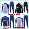 2023 2024 Spurs Hommes Enfants Football Training Suit Jogging 23 24 DELE SON Soccer Jerseys HAM KANE Survêtement de football à manches longues Ensembles Garçons Filles Survetement Chandal