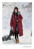 Women's Long Puffer Jacket Plus Size Down Jackets Parkas Winter Coats With Hood Thicken Warm Outwear Pockets