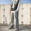 Männer Jeans Männer Skeleton Übergroße Schwarz 2021 Denim Herren Streetwear Hip Hop Mann Gerade Hosen Hosen Overalls W14461232B