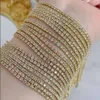 Xiy grossist real guld 2.00ctw naturlig diamant fyrkant tennisarmband