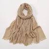 Fashion Cotton Viscose Scarf Wrinkle Plaid Pom Pom Fringe Shawls and Wraps Autumn Echarpe Pashmina Bufanda Muslim Sjaal 180*70cm