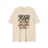 Galerie Dept Harajuku 23SS Vintage myte złote litery znaczków Migos nadrukowana koszulka luźna ponadwymiarowa hip -hop unisex krótkie koszulki z krótkim rękawem FDF