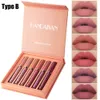 Lippenstift HANDAIYAN 6 Teile/satz Roter Flüssiger Lippenstift Samt Matt Lipgloss Nude Make-Up Frauen Langlebig Wasserdicht Schönheit Kosmetik Werkzeug 230915