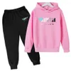 Herrspår 2023 Varumärke Tryckt Tracksuit Boys and Girls 2st Hoodie Sweatshirt Pants Jogging Sude 4-11 Years Kids Clothe2335