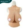 Breast Form MUSIC POET Realistic Silicone Breast Forms Crossdressing No Oil Huge Fake Boobs for Crossdressers Drag Queen Shemale 230915