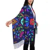 Vêtements ethniques Lady Long Folk Mexicain Vacances Art Foulards Femmes Hiver Automne Épais Chaud Gland Châle Wraps Coloré Textile Broderie