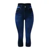 Leggings en Faux Denim pour femmes, pantalons courts d'été à la mode, taille haute, Push-Up, slim, collants de Fitness, vêtements de fête