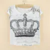 Whole-black crown summer dress white plus size summer women t-shirt good quality selling new arrival womens clothing2401