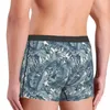Underpants Blue Pattern Tropical Leaves Beach Cotton Panties Shorts Boxer Briefs Man Underwear Ventilate