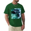 Polo da uomo T-shirt da spiaggia estiva blu oceano T-shirt oversize T-shirt da tifoso sportivo T-shirt a maniche lunghe corte