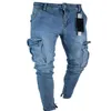 Casual Slim Fit Mens Jeans 2022 Trendy Kne Ripped Designer Pants Men Party DJ Fashion Masculina Y220420210B