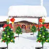 Christmas Decorations 2PCS Garden Light Multicolor Solar Pathway IP65 Waterproof Xmas Tree For Yard Landscape Decor Outside