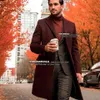 Herenpakken Blazers Herfst Winter Bordeaux Warme Jas Slim Fit Mannen Bruidegom Business Blazer Double Breasted Overjas Tweed Wo2364