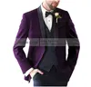 Ternos masculinos emendados 3 peças blazer colete calças único breasted smoking baile de formatura festa formal casamento cintura calças usar padrinhos
