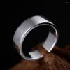 Cluster Rings Thai Silver Wholesale Smooth Opening Ring S999 Japanese and Korean Version of the Female Men's Retro