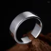 Cluster Rings Thai Silver Wholesale Smooth Opening Ring S999 Japanese And Korean Version Of The Female Men's Retro