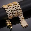 Passera diamanttestare VVS Moissanite Diamond Iced Out Miami Cuban Link Chain Sterling Sier Mens 19mm 30mm Cross HK