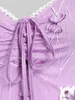 Damen-Tanks ROSEGAL Plus Size Lace-up Mesh Butterfly Lace Trim Tank Top Frauen Casual Streetwear Weste Lila High Stretch Tops