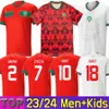 23 24 Fas Futbol Formaları 22/23 Fas Milli Takımı GC Hakimi Ziyech En-Nesyri Maillot de Ayak Harit Saiss Idrissi Boufal Futbol Gömlekleri Retro Erkek Çocuklar Kit 3XL