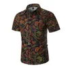 Hommes été plage Chemise hawaïenne 2019 Vintage Paisley imprimé manches courtes robe Chemise hommes affaires chemises décontractées Chemise Homme255E
