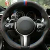 Black Leather Suede Car Steering Wheel Cover for BMW M Sport 2 Series F22 F23 F45 F46 X4 F26 X5 F15 X6 F16 2014-2019189y