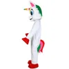 Unicorn Mascot Costume Animal Pony Mascot Costume Cute Heart Printed Parade Clowns Födelsedagar för vuxna Halloween Party Costumes211q