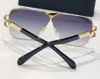 Gold Purple Metal Sunglasses for Men Women Sun Glasses Shades UV400 Eyewear with Box