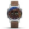 Megir Personlighet Creative Design Roller Mens Titta på klassisk läderband Atmosfär Frosted Dial Wearproof Mineral Crystal Glass 238Z