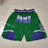 Herrlag basketkort bara Don Bmilwaukee Fan's Sport Stitched Shorts Hip Pop Elastic midjebyxor med Pocket Zipp2551