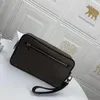 M42838 KASAI borsa da uomo con cinturino da polso borsa moda donna fiore marrone da polso kit da toilette totes portafoglio uomo tela pochette esterna ba286a