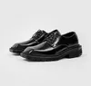 Männer Leder Flats britische Art atmungsaktiven männlichen formalen Schuhen lässige runde Zeh dicke Boden Geschäftsmann Schuhe für Jungen Party Schuhe