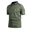 Männer T Shirts Sommer Marke Kleidung Männer Taktische Shirt Kurze Armee Militärische Tarnung Zipper T-Shirts Quick Dry Top T