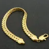 Bracelet de mode solide en or jaune 18 carats rempli de chevrons pour hommes, chaîne 339A