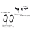 Stud Earrings 6 Style/set Men Fashion Black Stainless Steel Round For Women Jewelry Cool Punk Gifts