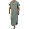 남성용 캐주얼 셔츠 남성 아랍어 긴 가운 사우디 아라비아 jubba thobe kaftan 중동 이슬람 의류 무슬림 패션 아랍 A2337