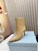 2023 Opyum Kniestiefel Schuhe Opyum Booties 8,5 High Heels Damen Herbst Kalbsleder Spitzschuh Sechs Zoll Marken mit Box 34-42