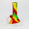 Colorido Mini Silicone Bong Pipes Kit Hookah Waterpipe Bubbler Filtro De Vidro Lidar Com Tigela Portátil Herb Tabaco Cigarro Titular Fumar Beaker Handpipes DHL