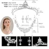 Halskette Ohrringe Set Schmuck Krone Hochzeitskleid Abend Party Zubehör Braut für Frauen