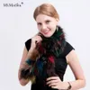 MinShu Knit Fox Fur Scarf Soft Plush Fox Fur Scarf Real Fur Scarf Winter Long Hair Ambos os lados com Fox Fur Free Ship 230915