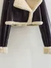 여성 재킷 Zhuishi 여성 패션 두꺼운 따뜻한 가짜 시어링 크롭 재킷 코트 빈티지 긴 슬리브 지퍼 여성 외부웨어웨어 탑 230915