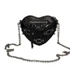 Heart Love Bag Crossbody Handbags Women Chain Bags Fashion Zipper Wallet Cow Leather Handbags Quality Rivet New Mini Wallets2309