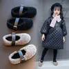 Sneakers Kid s Autumn Winter Shearling Shoes Children Furry Warm Soft Fashionable Girls Toddler Cute Fleece Casual Plush Flat 230915
