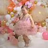 Meisjesjurken Mooie roze babybloemjurk Eerste verjaardag Prinses Puffy Vier feest Kinderkleding voor Poshoots