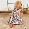 Dog Apparel Summer Dogs Clothing Short Sleeves Dress Princess Pet Small Costume Bow Cute Floral Supplies