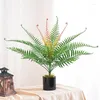 Decoratieve Bloemen 1PC Grote Kunstmatige Palmtak Gesimuleerde Groene Planten Bruiloft Wanddecoratie Fake Leaf Home El Garden Kerstmis