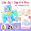 Poupées en peluche 2 pièces éléphant mère et enfant jouets en peluche LED animaux musicaux poupée avec lumières LED cadeaux d'anniversaire brillants 230915