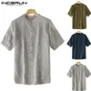 Taglie forti S-5XL Camicie semplici moda Abito da uomo Abbigliamento uomo T-shirt estiva Top manica corta vestibilità ampia abbottonatura Camisa Hombre317B