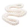 Design 10-11mm 82 cm perle d'eau douce blanche grand pain cuit à la vapeur perles rondes collier de perles chaîne de pull bijoux de mode 283v